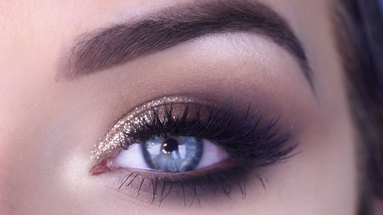 Prom Makeup Ideas For Brown Eyes Easy Prom Eye Makeup Tutorial Bronze Glitter Smokey Eye Youtube