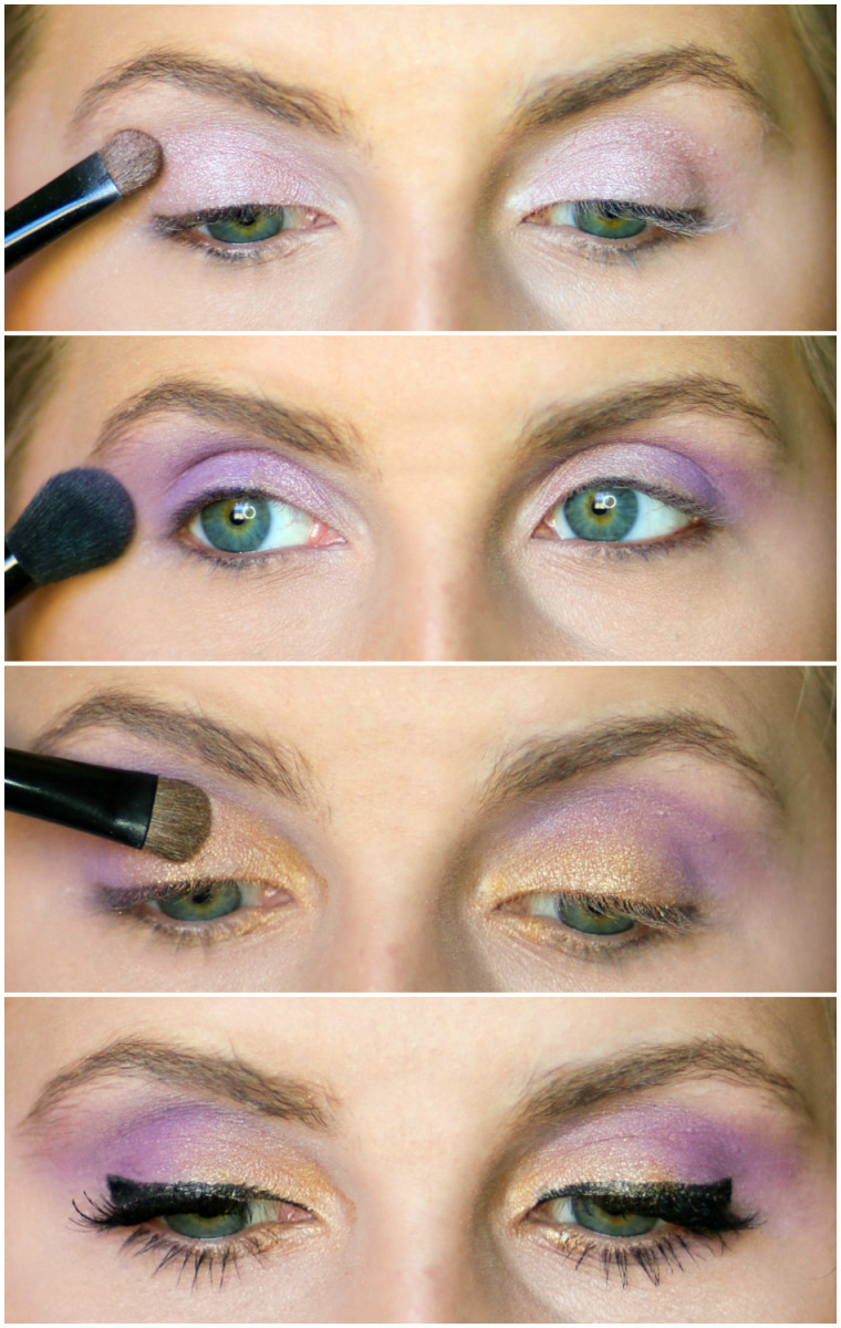 Purple And Gold Eye Makeup Tutorial Colorful Drugstore Eye Makeup Tutorial Ashley Brooke Nicholas