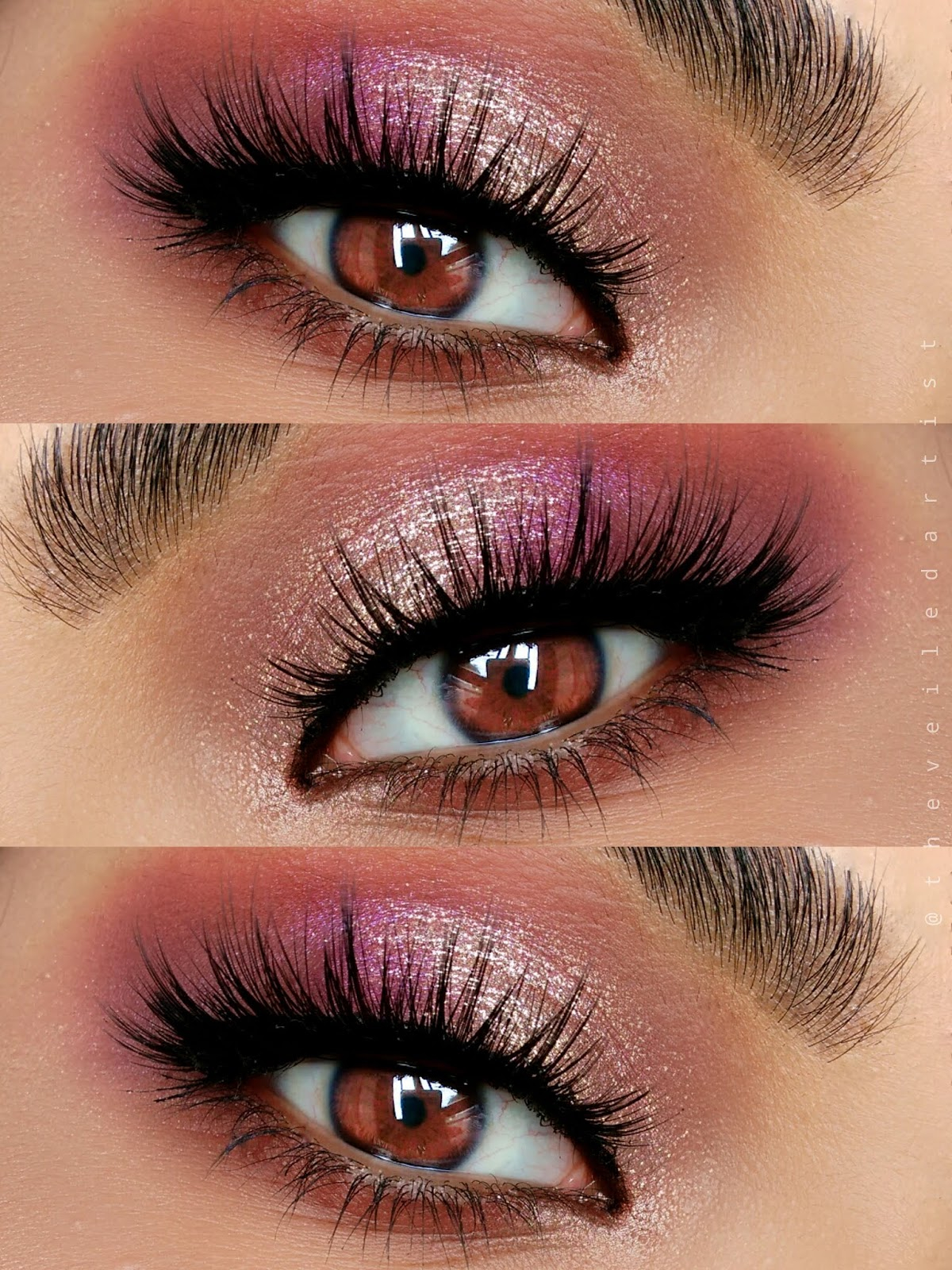 Purple And Gold Eye Makeup Tutorial The Only Holiday Makeup Tutorial You Need Glittery Gold Pink And