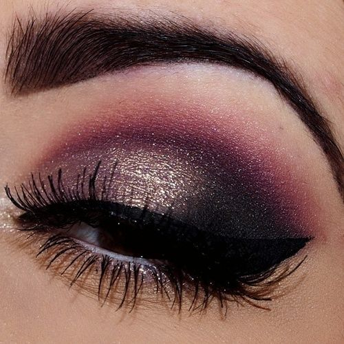 Purple And Gold Smokey Eye Makeup Best Eyeshadow Color Tips For Black Eyes Indian Makeup And Beauty