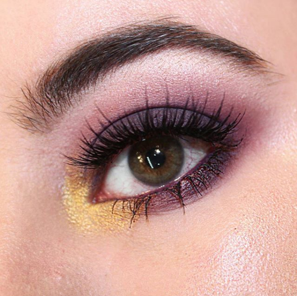 Purple And Gold Smokey Eye Makeup Cropped Purple And Gold Smokey Eye Close Up Dar Mckie Makeup