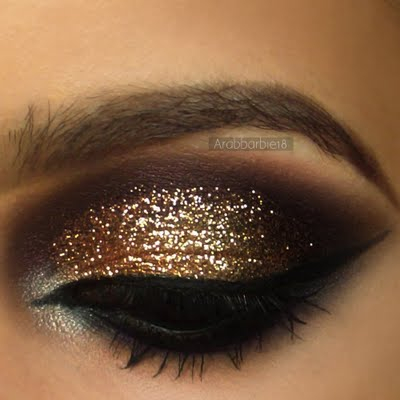 Purple And Gold Smokey Eye Makeup Gold Glitter With Deep Purple Preen