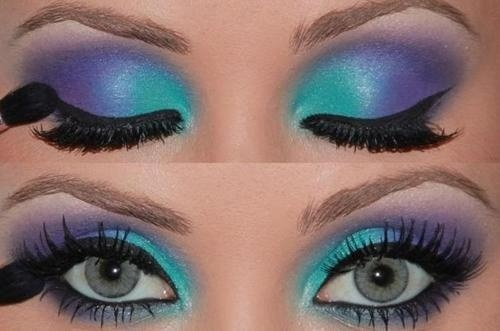 Purple And Turquoise Eye Makeup Blue Purple Eyeshadow On Picsity On We Heart It
