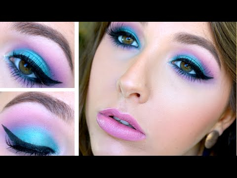 Purple And Turquoise Eye Makeup Mermaid Makeup Pink Turquoise Smokey Fun Colourful Youtube