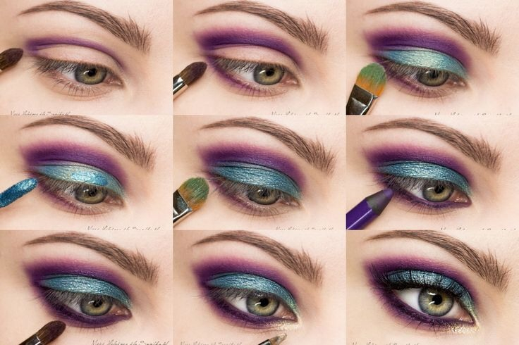 Purple And Turquoise Eye Makeup Metallic Purple Blue Gold Makeup Tutorial J4ck13 Musely