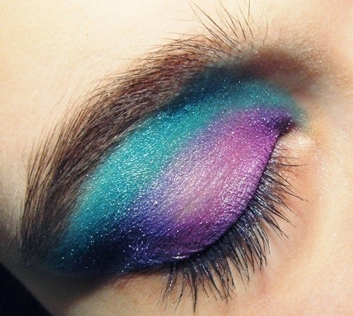 Purple And Turquoise Eye Makeup Pinkturquoise Eyes A Two Toned Eye Makeup Look Creation Tereese