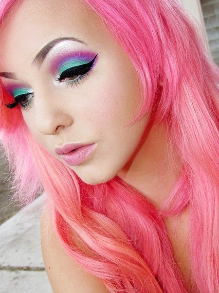 Purple And Turquoise Eye Makeup Pretty Colorful Eye Makeup Pink Purple And Turquoise The Beauty
