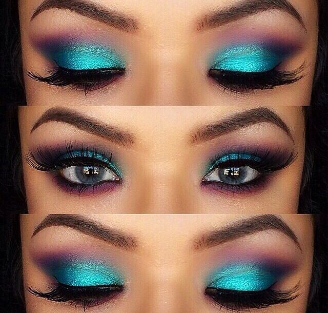 Purple And Turquoise Eye Makeup Trendy Makeup Ideas Smokey Eyes Turquoise And Purple Makeup