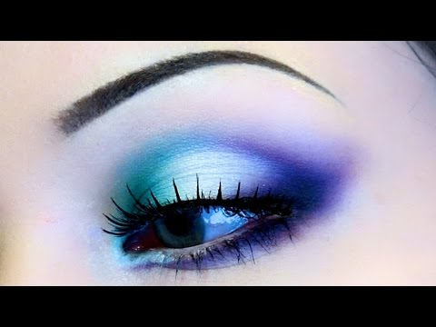 Purple And Turquoise Eye Makeup Tri Color Winged Eyeshadow Turquoise Purple And White Makeup