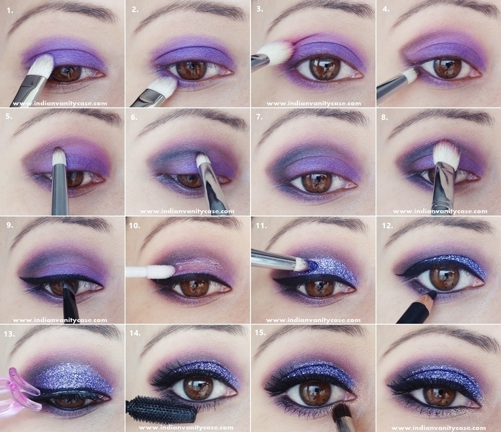 Purple Eye Makeup Indian Vanity Case Purple Glitter Eye Makeup Tutorial