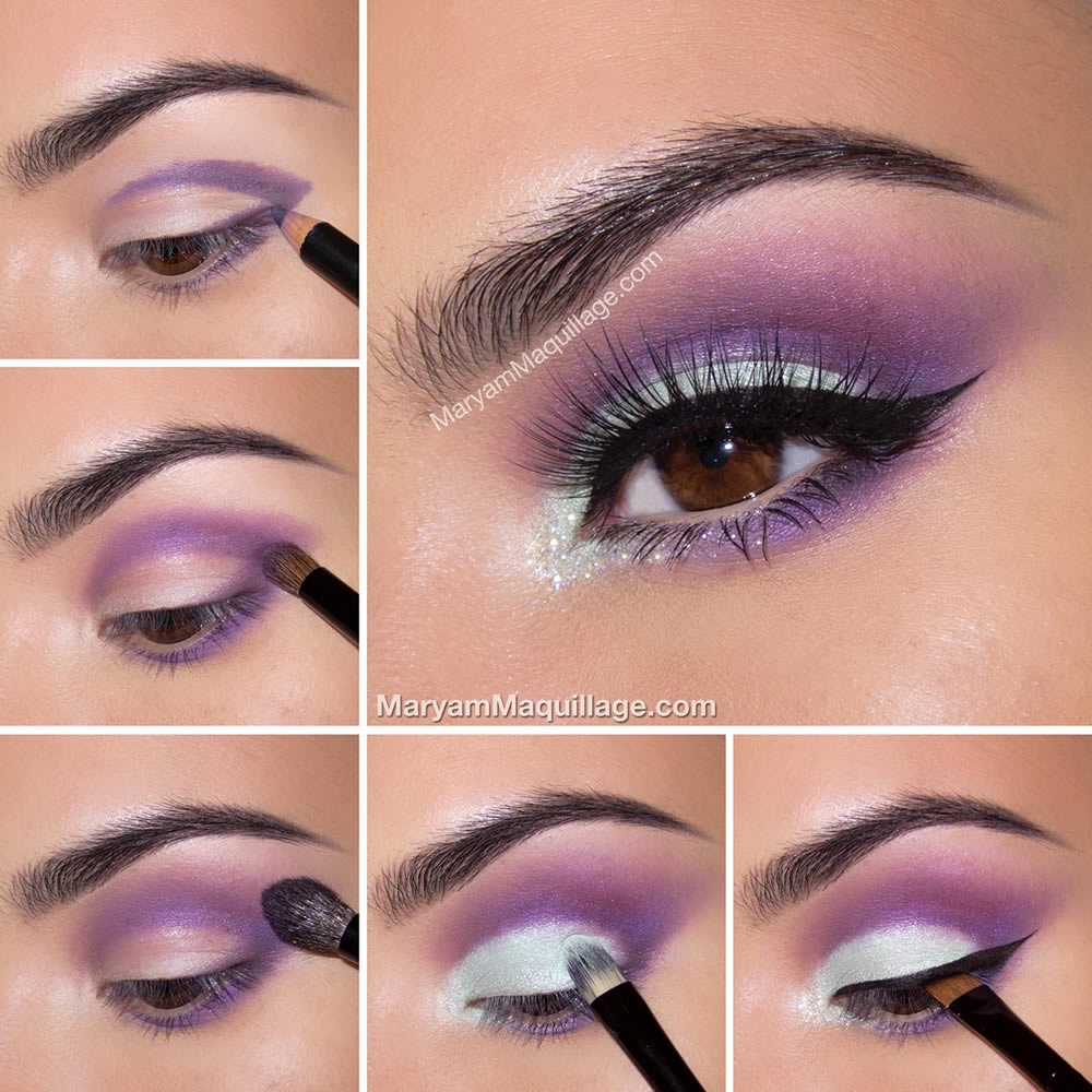 Purple Eye Makeup Smokey Eyes In Mint And Purple Using Motives Cosmetics