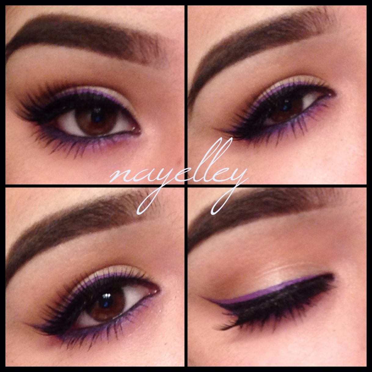 Purple Makeup Brown Eyes Makeup Nayelley Brown Eye Girl Series Purple Double Winged Eyeliner