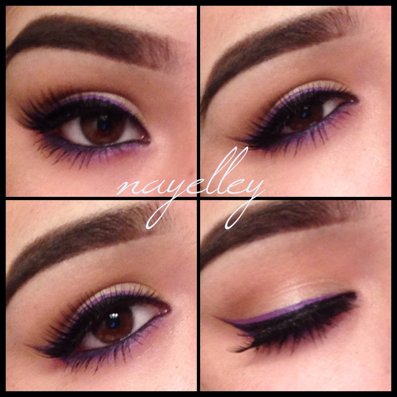 Purple Makeup Brown Eyes Makeup Nayelley Brown Eye Girl Series Purple Double Winged Eyeliner