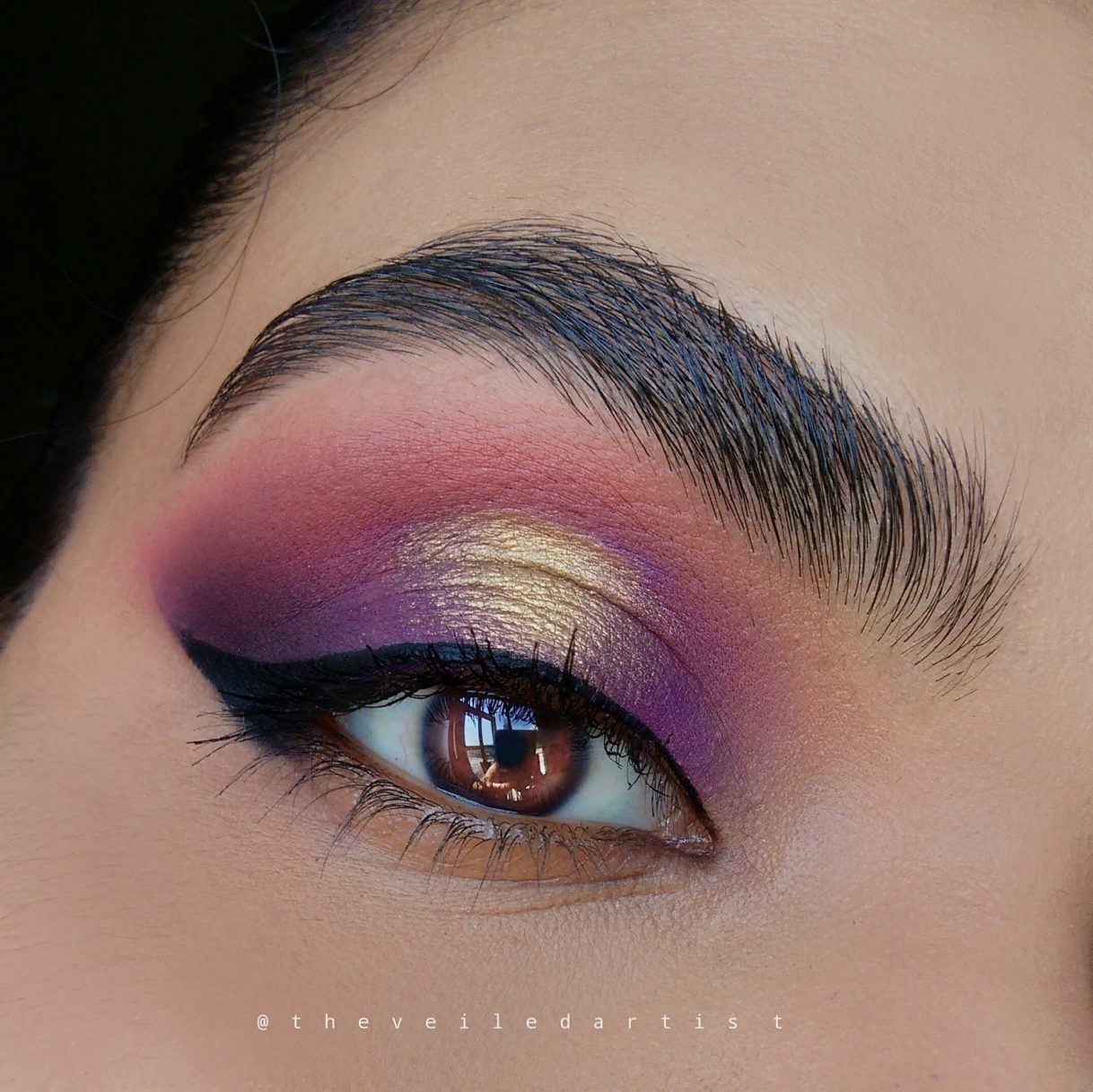 Purple Makeup Brown Eyes Purple Gold Spotlight Smokey Eyes Tutorial The Veiled Artist