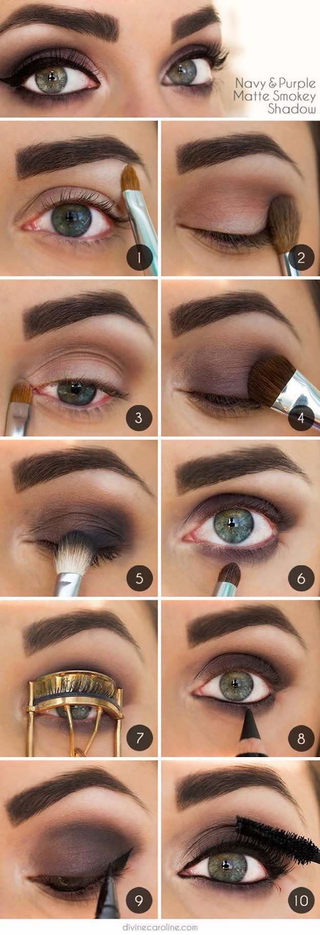 Purple Smokey Eye Makeup For Brown Eyes 50 Perfect Makeup Tutorials For Green Eyes The Goddess