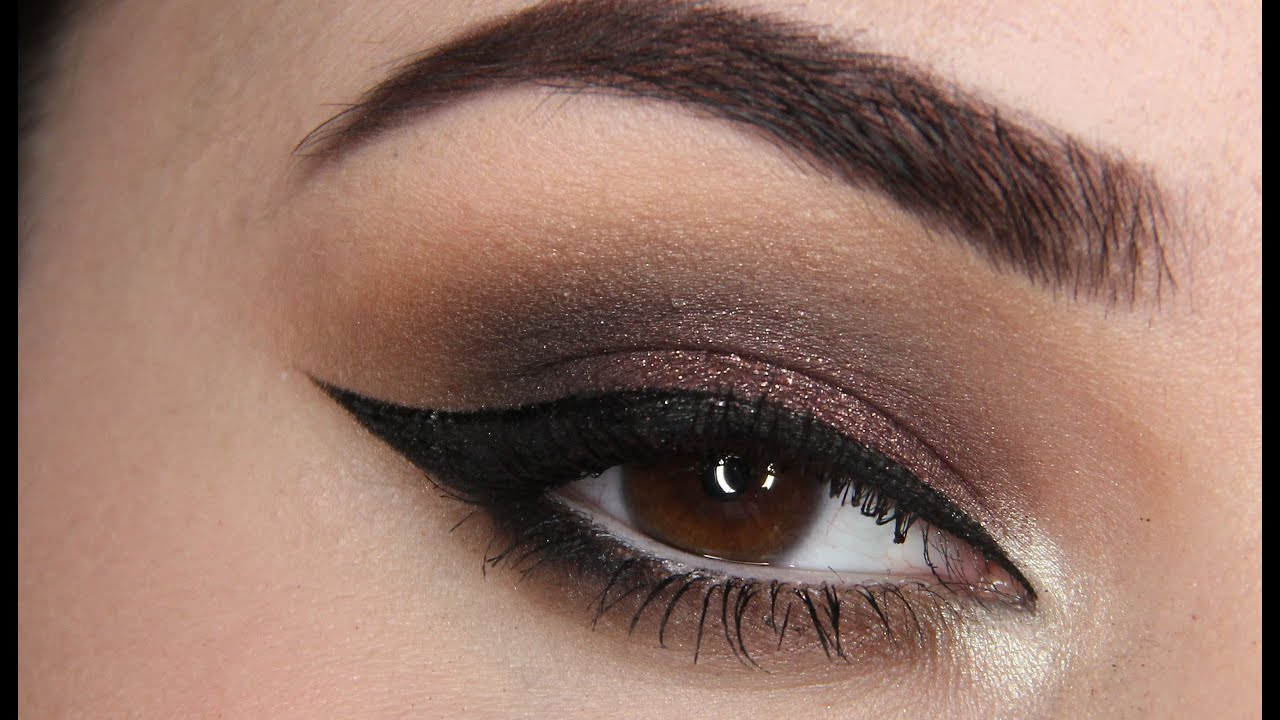 Purple Smokey Eye Makeup For Brown Eyes Dramatic Brown Purple Smokey Eye Makeup W Winged Eyeliner