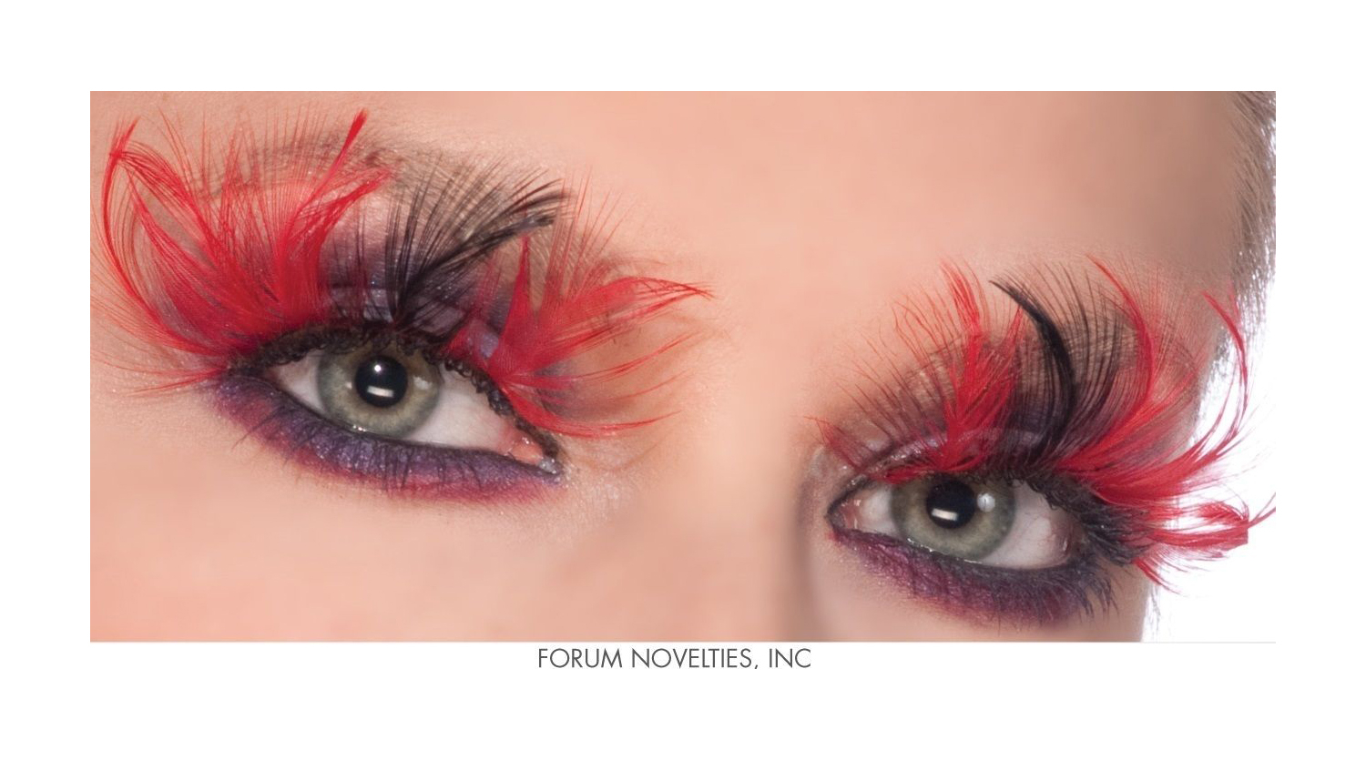 Red And Black Eye Makeup Red Black Feather Devil Eye Lashes Eyelashes Theatrical Makeup