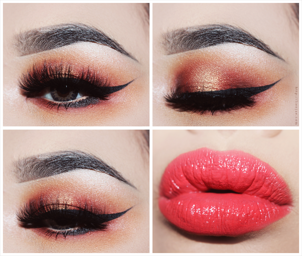 Red Eye Makeup Gold Orange Smokey Eye Makeup Pictorial Lien Jae