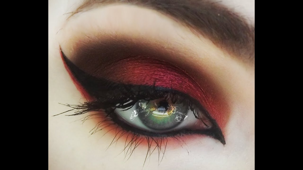 Red Eye Makeup The Mad Hatters Asylum Red Eyeshadow Tutorial Youtube