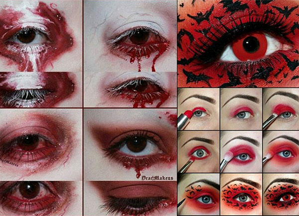 Red Halloween Eye Makeup Easy Step Step Halloween Eye Makeup Tutorials For Beginners 2018