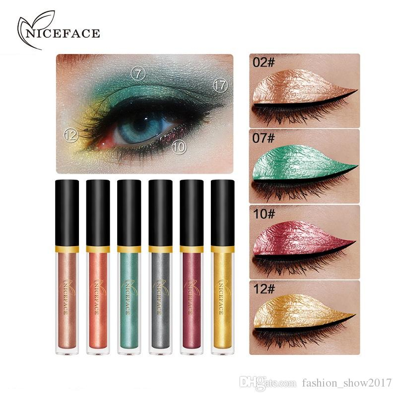 Red Halloween Eye Makeup Niceface Metallic Halloween Eyeshadow Pigment Cosmetics White Gold