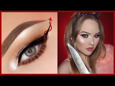 Red Halloween Eye Makeup Scream Queens Red Devil Eyeliner Halloween Makeup Tutorial Youtube