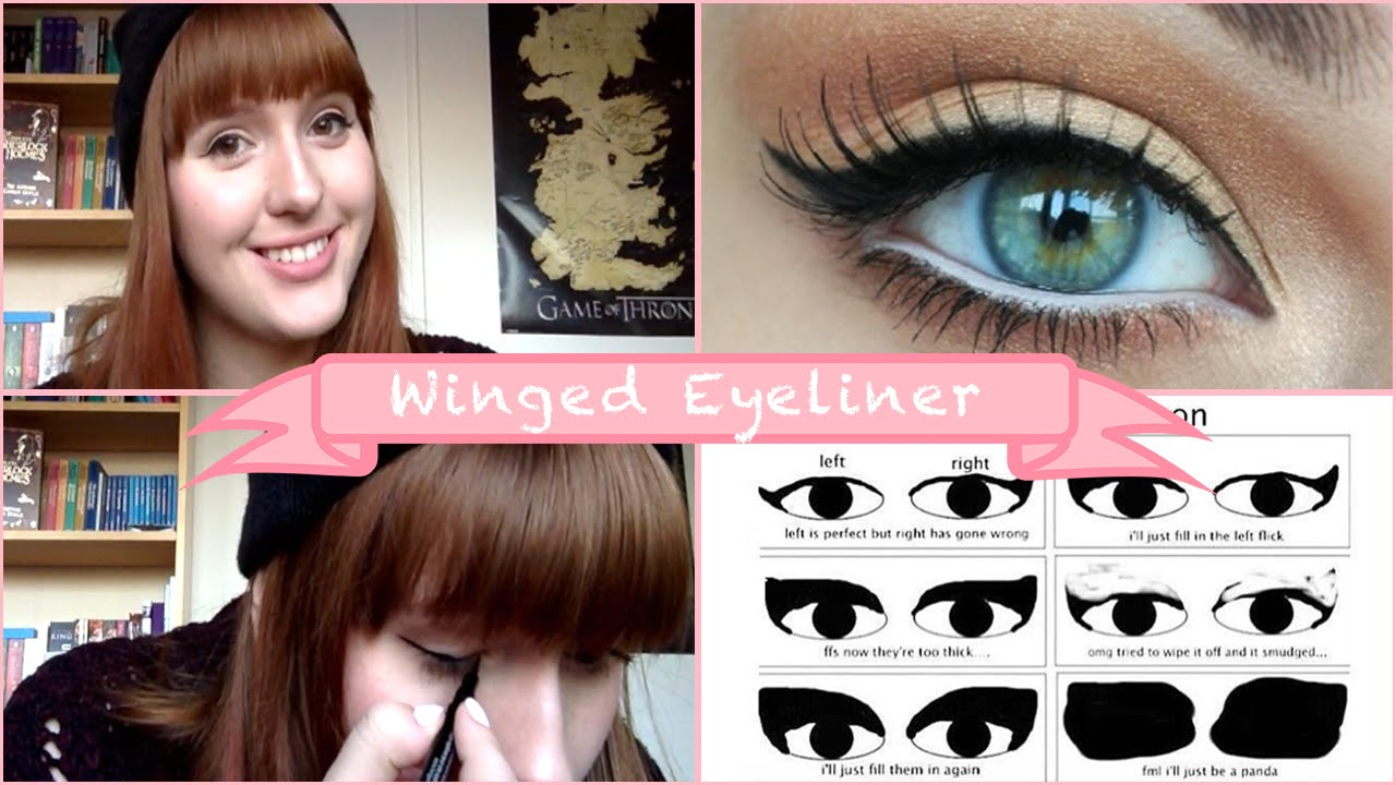 Round Eyes Makeup Winged Eyeliner Tutorial For Round Eyes Beauty Youtube