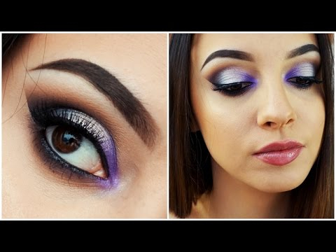 Silver And Purple Eye Makeup Purple Silver Party Makeup Tutorial Nataliebeautyyy Youtube