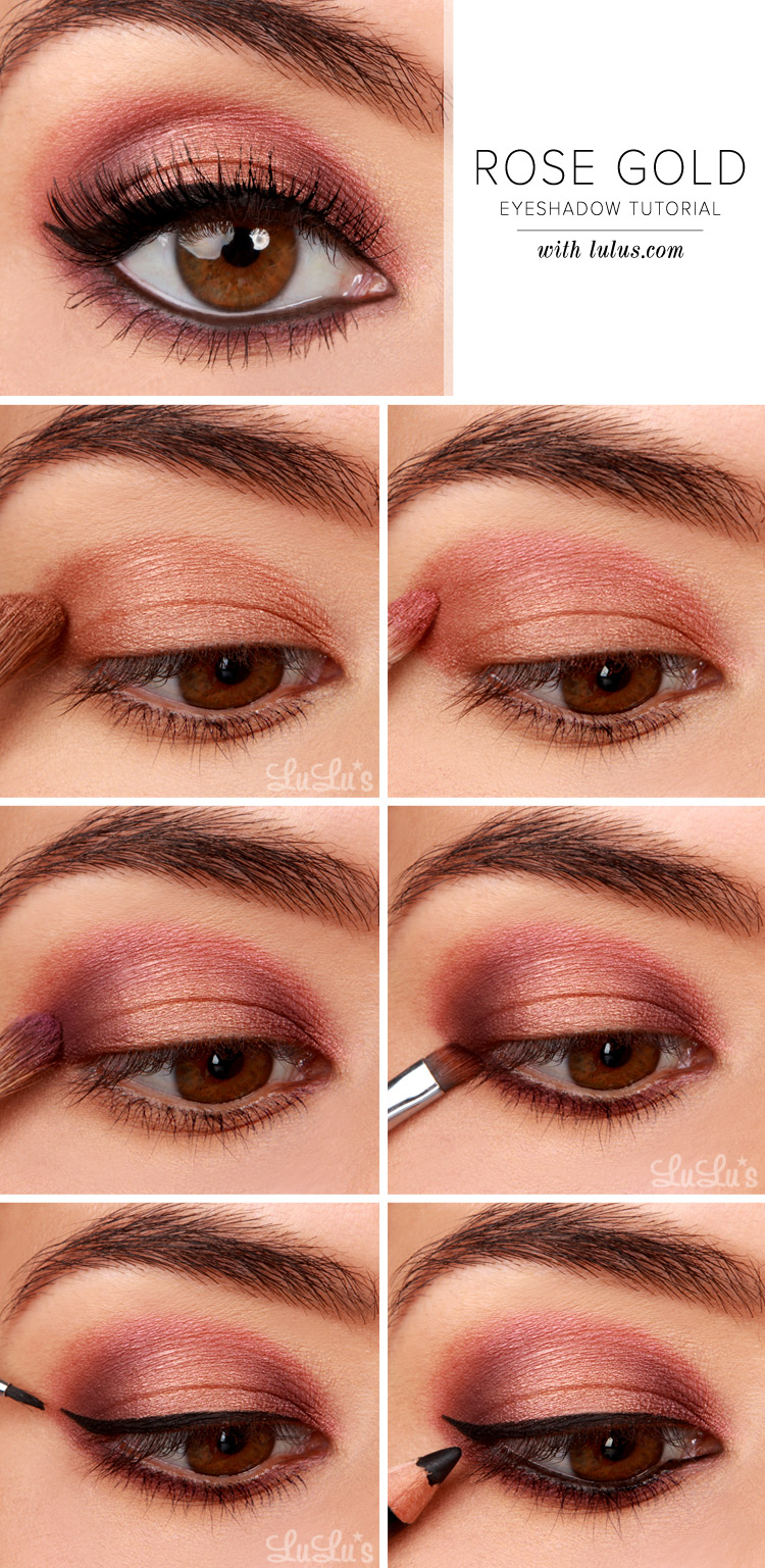 Simple Eye Makeup Tutorial Lulus How To Rose Gold Eyeshadow Tutorial Lulus Fashion Blog