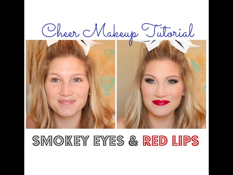 Smokey Eye Cheer Makeup Cheer Makeup Tutorial Smokey Eyes Red Lips Youtube