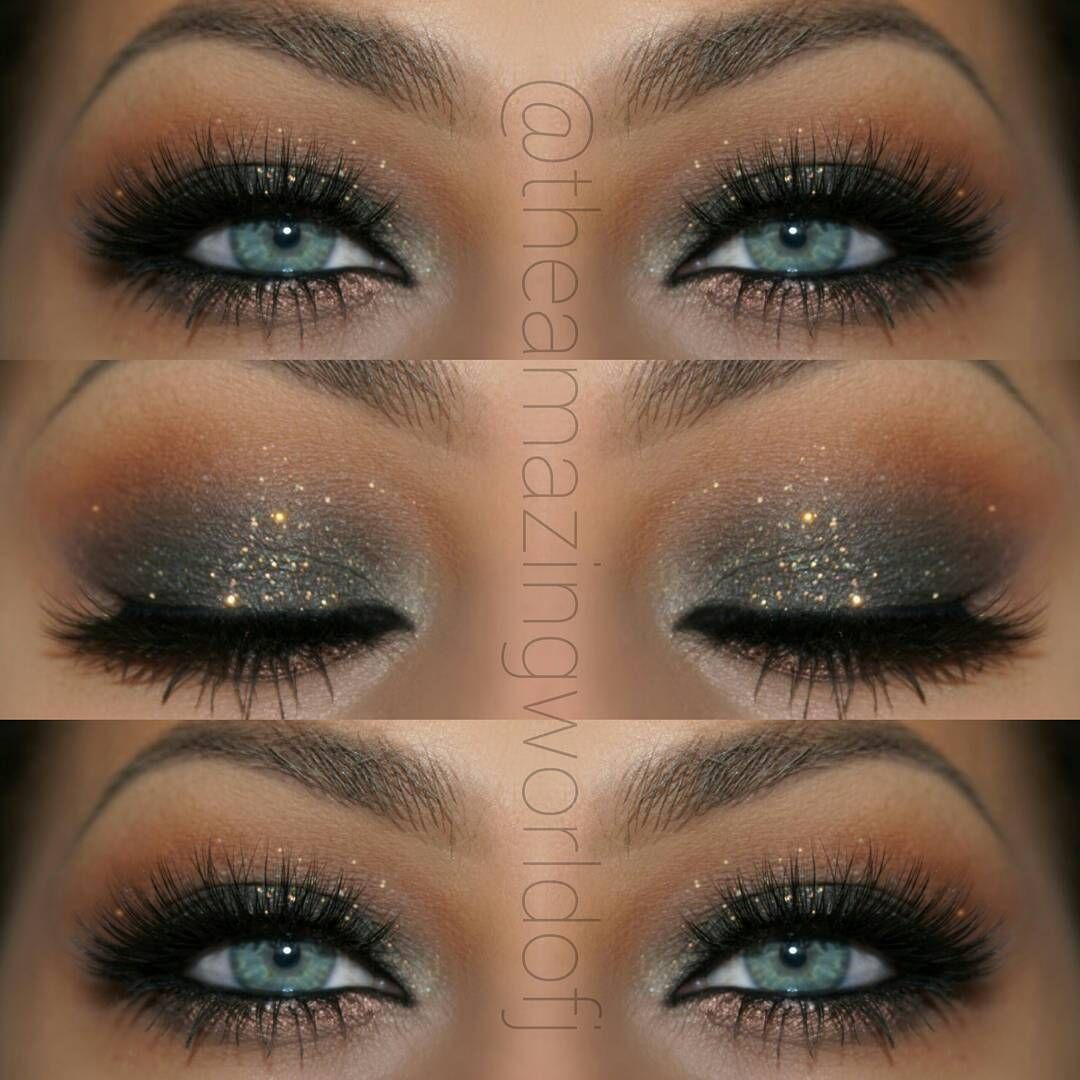 Smokey Eye Makeup For Blue Eyes Elegant Glitter Smokey Eye Makeup That Makes Her Blue Eyes Pop