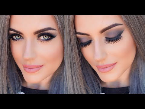 Smokey Eye Makeup For Grey Eyes Smokey Grey Eyes Pastel Pink Lips Youtube