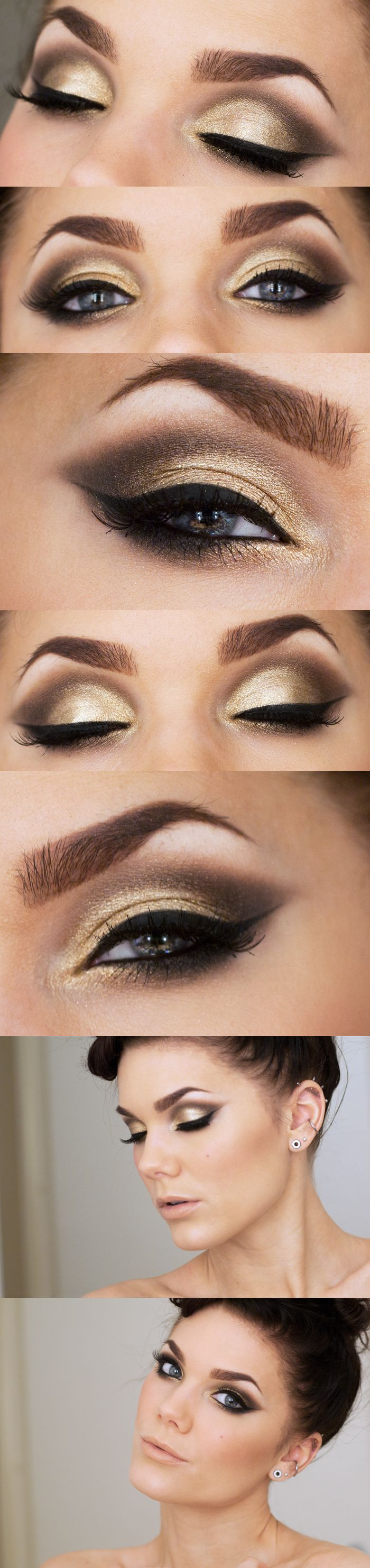 Smokey Eye Makeup For Hazel Eyes Gold And Black Smokey Eye Tutorials Best Gold And Black Eye Shadow