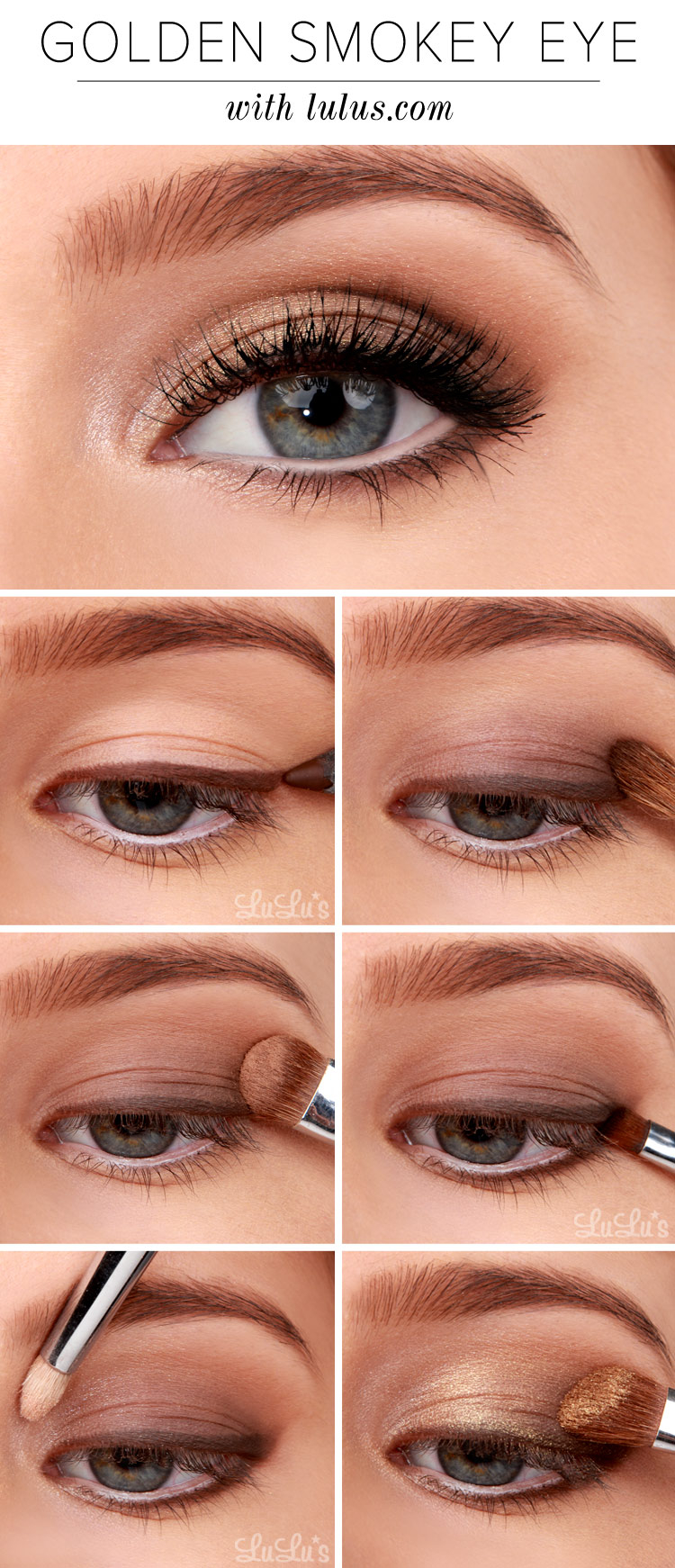 Smoking Eye Makeup Steps Lulus How To Golden Smokey Eyeshadow Tutorial Lulus Fashion Blog