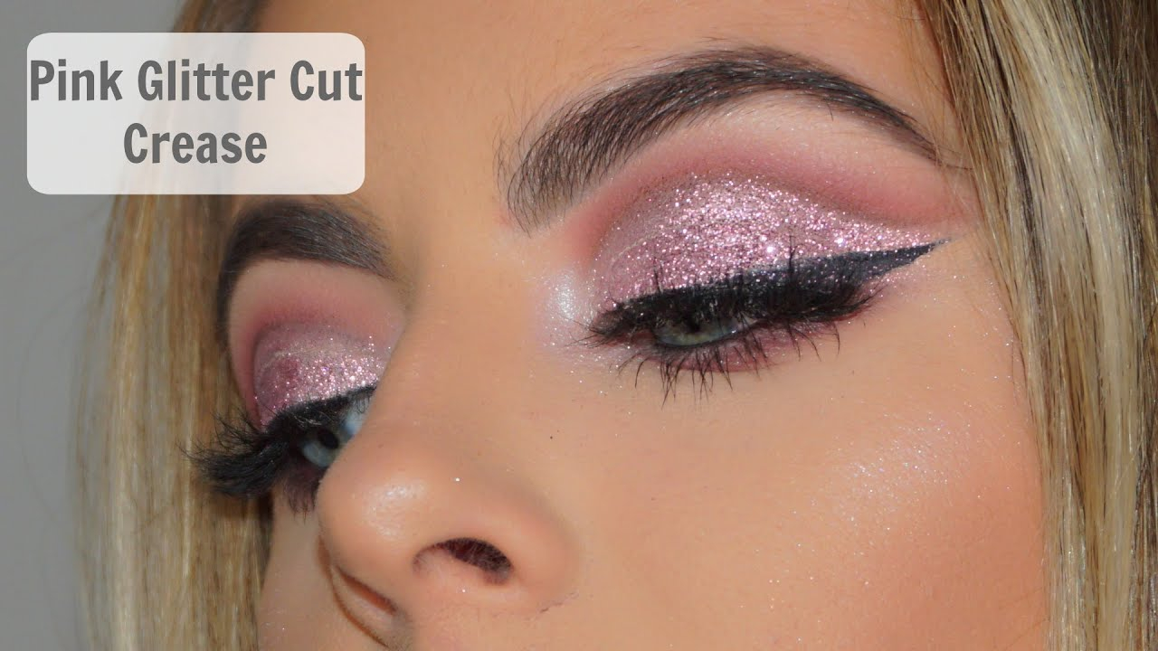Soft Pink Eye Makeup Tutorial Pink Glitter Cut Crease Makeup Tutorial Youtube