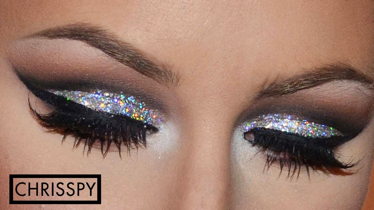 Sparkly Eye Makeup New Years Eve Silver Glitter Tutorial Youtube