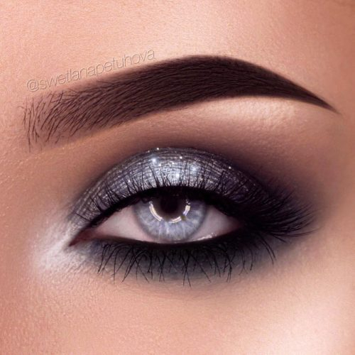 Sparkly Silver Eye Makeup 18 Stunning Eye Shadow Looks For Gorgeous Grey Eyes My Stylish Zoo