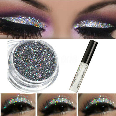Sparkly Silver Eye Makeup 3g Sparkly Makeup Glitter Loose Powder Silver Eyeshadow Pigment Fix
