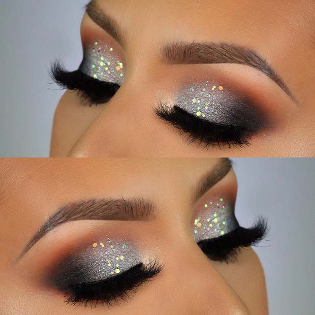 Sparkly Silver Eye Makeup 43 Christmas Makeup Ideas To Copy This Season Stayglam Page 4