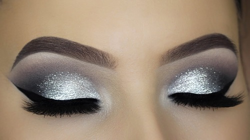 Sparkly Silver Eye Makeup Classic Silver Glitter Eye Makeup Amazingmakeups