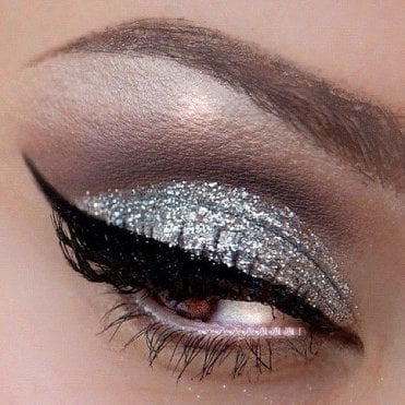 Sparkly Silver Eye Makeup Glitter Eyes