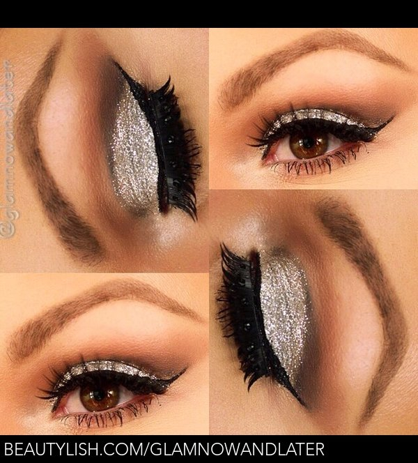 Sparkly Silver Eye Makeup Silver Glitter Eye Makeup Christine Us Glamnowandlater Photo