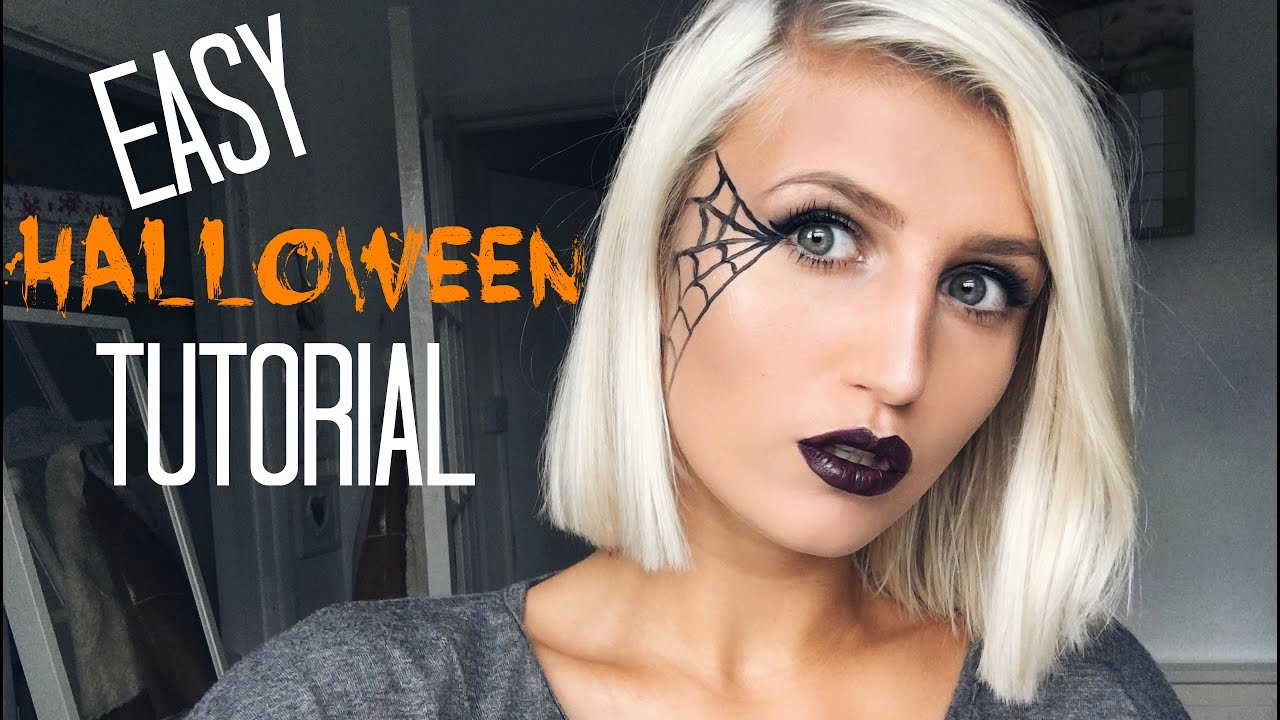 Spider Web Eye Makeup Easy Last Minute Halloween Makeup Tutorial Spider Web Youtube