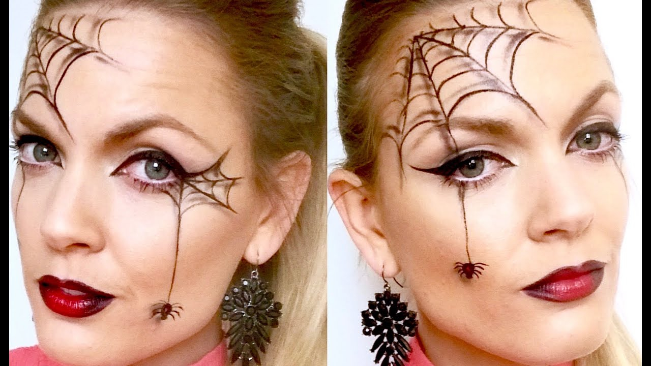 Spider Web Eye Makeup Quick And Easy Spider Web Halloween Makeup Youtube