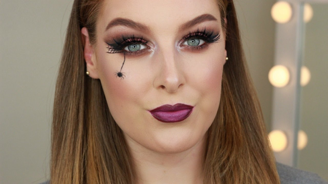 Spider Web Eye Makeup Spider Web Halloween Makeup Tutorial Youtube