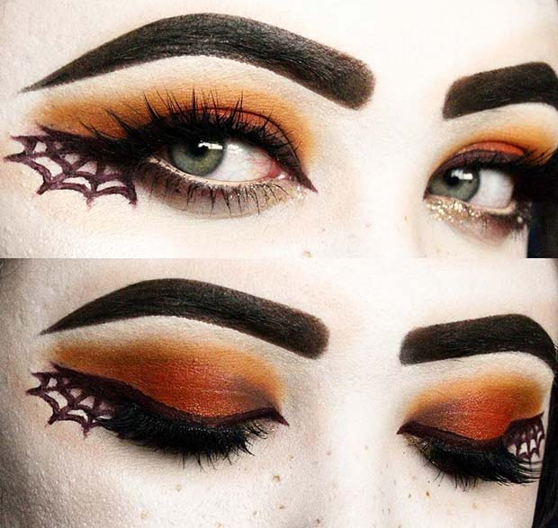 Spider Web Makeup On Eyes 23 Easy Last Minute Halloween Makeup Looks Stayglam