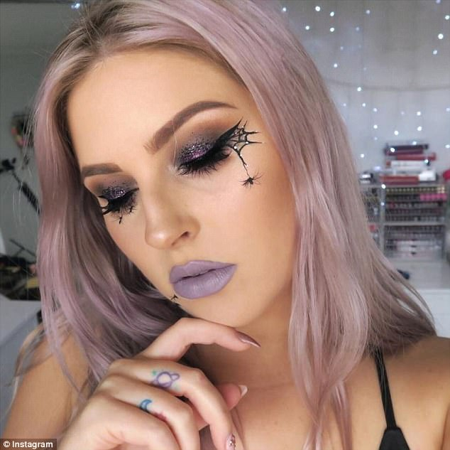 Spider Web Makeup On Eyes Femail Rounds Up Easy Halloween Eye Make Up Looks Daily Mail Online