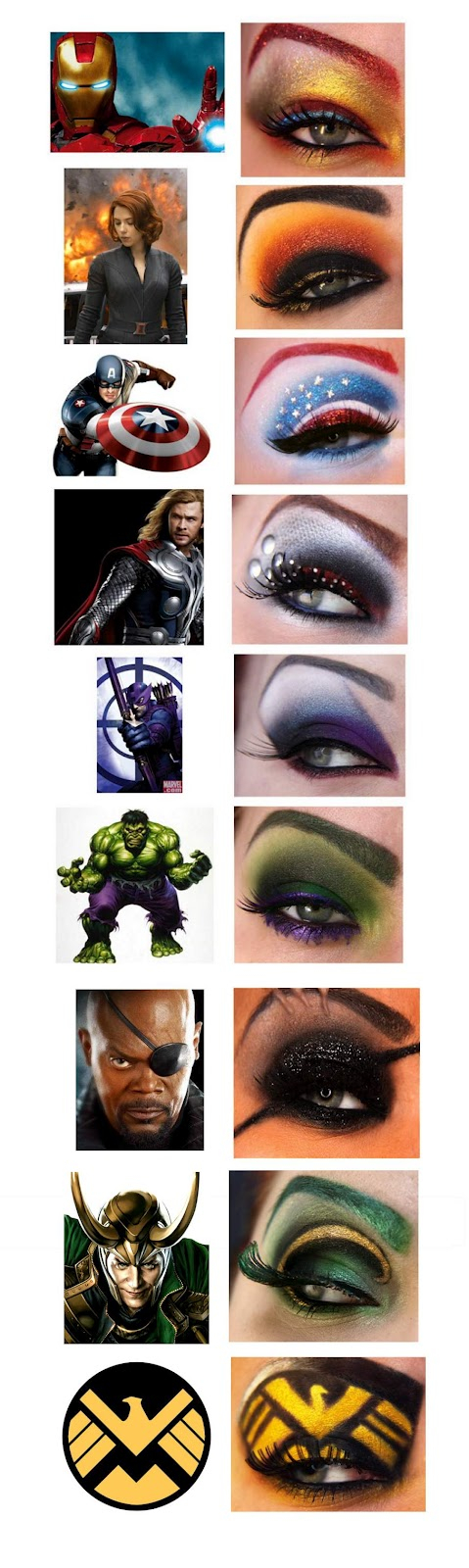 Superhero Eye Makeup Avengers Inspired Eye Makeup Designs