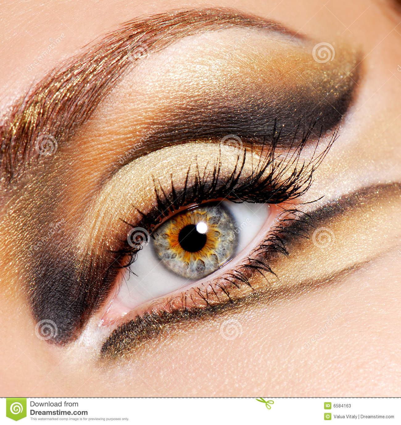 Tiger Eye Makeup Modern And Stylish Coloured Eye Make Up Stock Image Image Of
