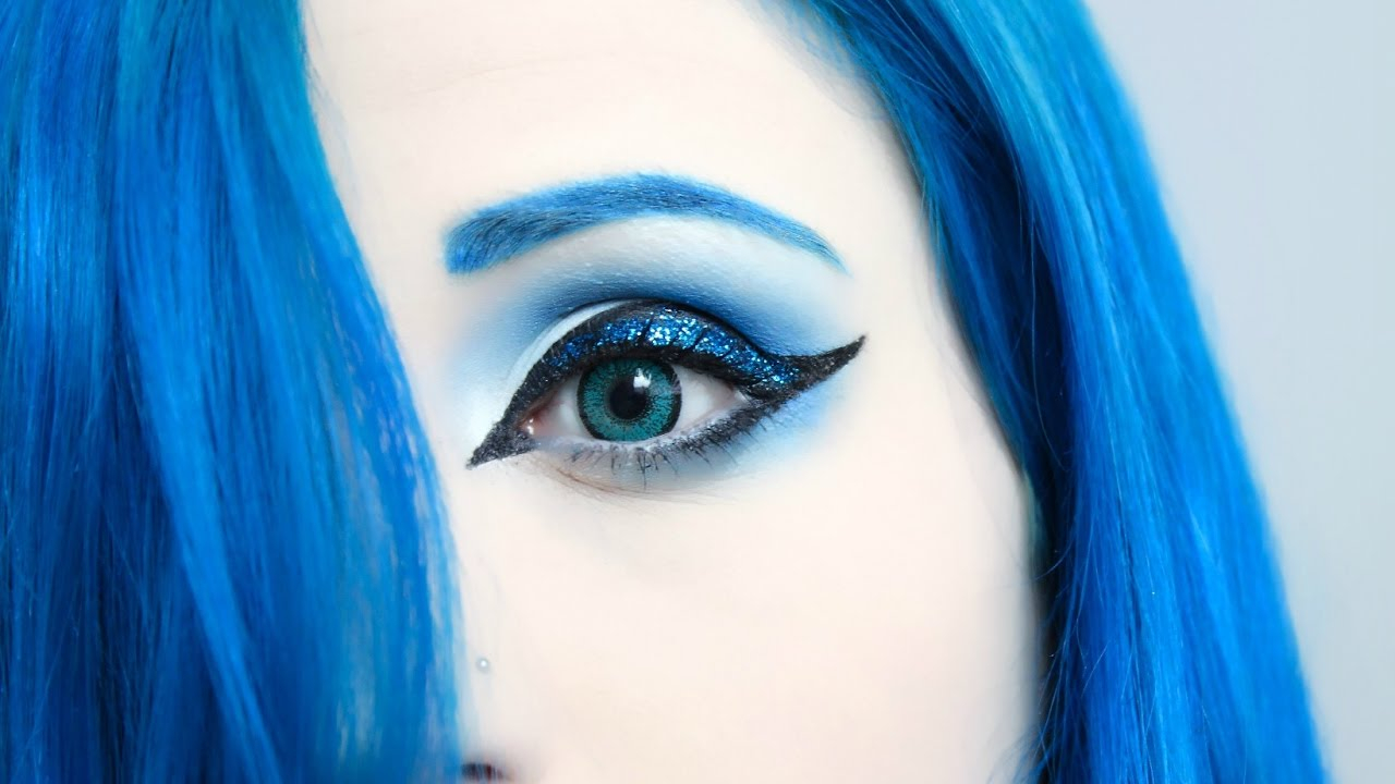 Witch Eye Makeup Blue Glitter Witch Makeup Tutorial Youtube
